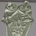 Velius Women's Sexy Metallic Shiny Bodysuit Tank Tops for Night Club Going Out (Mint Green), L