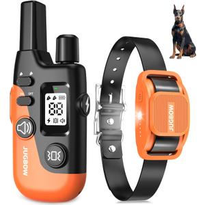 Jugbow Shock Collar for Dogs - 4200FT Dog Training Collar with Remote for 15-120lbs Medium Large Dog, with LED Light IPX8-Waterproof Rechargeable E-Collar with Beep (1-3), Vibration(1-3), Shock(0-16)