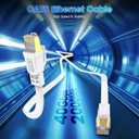 Cat 8 Ethernet Cable 60 ft, Heavy Duty High Speed Cat8 LAN Network Cable, 40Gbps 2000MHz RJ45 Flat Internet Computer Patch Cord, Weatherproof S/FTP UV Resistant for Gaming/Router/Modem,Outdoor&Indoor