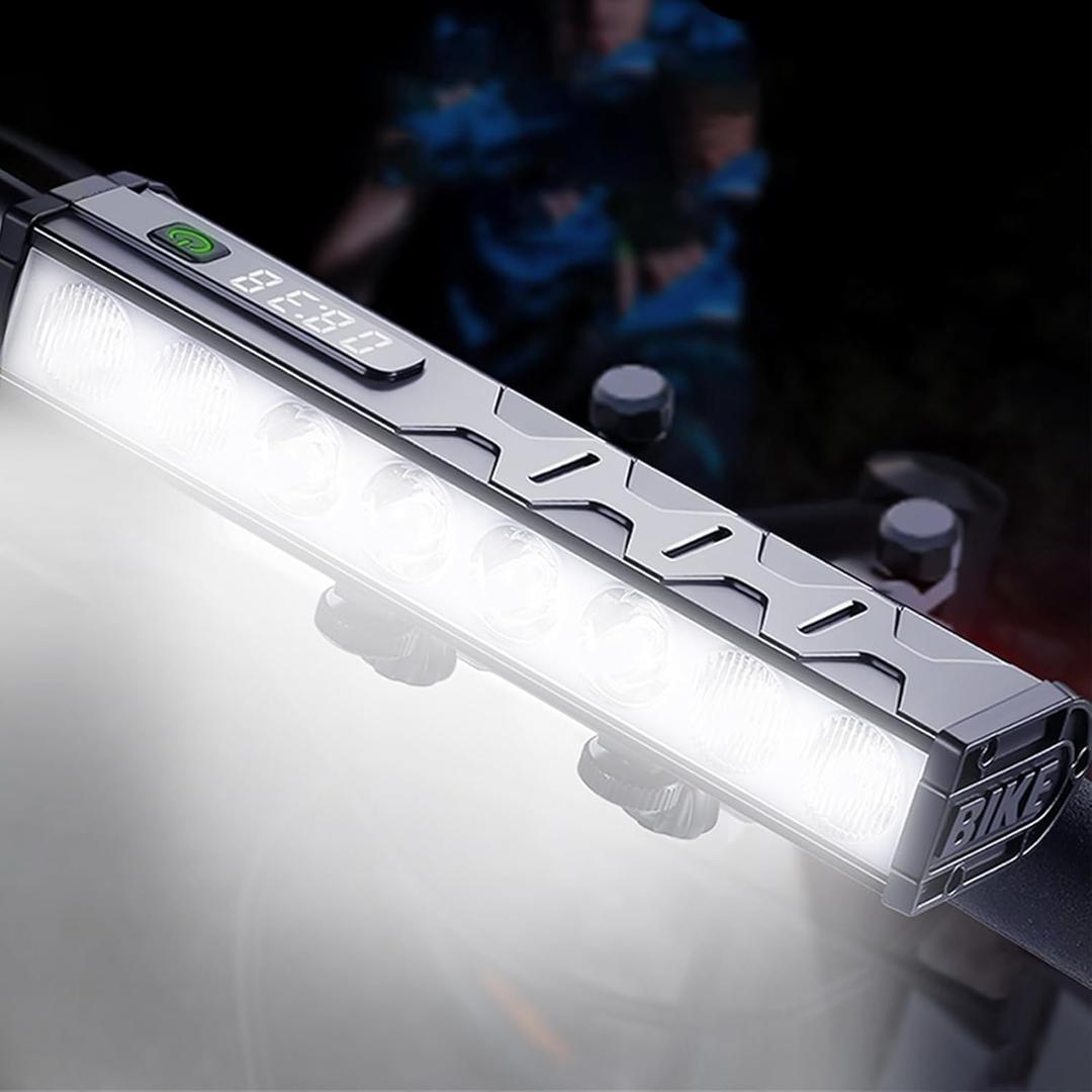 Bike Lights, 17 LED 4000 Lumen Bicycle Light with 4 Modes, 10000mAh USB Rechargeable Bike Light, Bike Headlight with Digital Power Display, Wide Beam Bike Lights for Night Riding (W608)