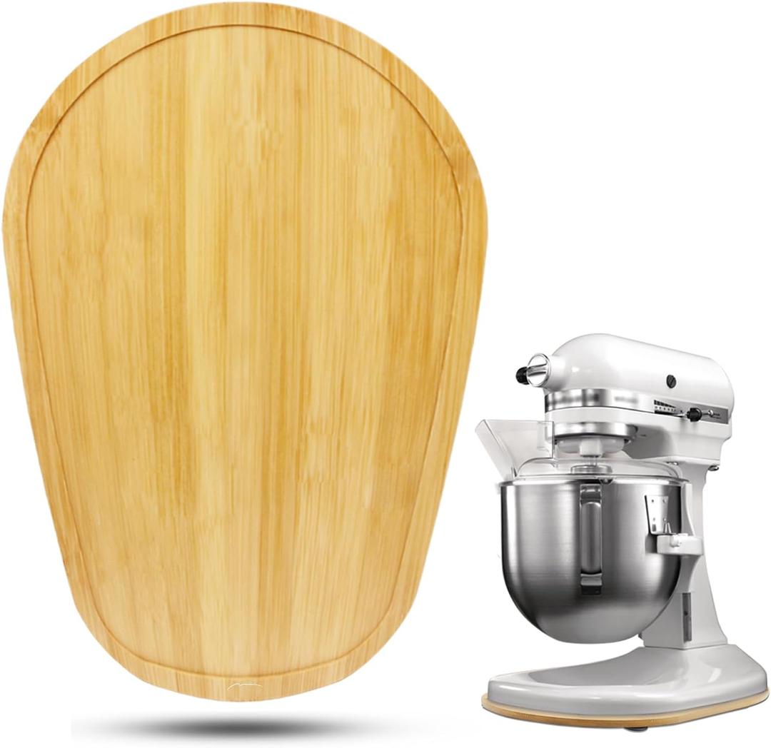 Bamboo Mixer Slider Compatible with Kitchen aid Bowl Lift 58 Qt Stand Mixer  Kitchen Countertop Storage Mover Sliding Caddy for Kitchen Aid 58 Qt Mixer