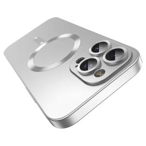 Misscase Magnetic Case for iPhone 16 Pro with Camera Lens Protector,Compatible with Magsafe,Full Protection Slim Smooth Anti-Scratch Soft TPU Bumper Phone Case for iPhone 16 Pro Silver