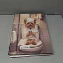 Framed 3Pcs Funny Bathroom Wall Art Dog Playing Phone on Toilet and Taking Bath in Bathroom Pictures Posters Cute Pet Canvas Prints Wall Decor for Dog Lovers Bathroom and Laundry Room Decoration
