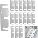 FAWAYSHAAN Hardware Door Hinge Shims (16Pcs), Stainless Steel Hinge Shims for Door Hinge Repair (3.5 Inch)