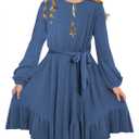 blibean Tween Girl Fashion Swing Dress Boho A-line Dresses Size 4-13 Years (L)
