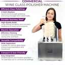 Commercial Wine Glass Polisher Machine - Electric Glass Polishing Machine with 3 Cloth Polishers - Stainless Steel Glass Polisher for Wineries, Bars, and Restaurants and More