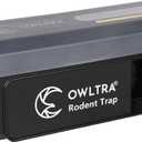 OW-7 in-/Outdoor Electric Rodent Trap, Instant Kill Mouse & Rat Zapper with Waterproof Cover, Sound & Light Alarm, and Batteries or USB Power Source, Waterproof Grade IPX4, Black