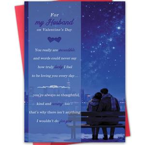 2 x Valentines Day Card for Husband,Poem Valentine's Day Gift for Husband from Wife