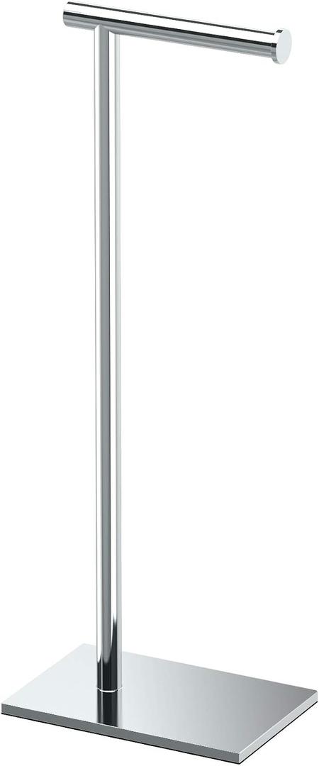 Gatco 1431C Modern Rectangle Base Freestanding Toilet Paper Holder, 21.25" Chrome with Weighted Base