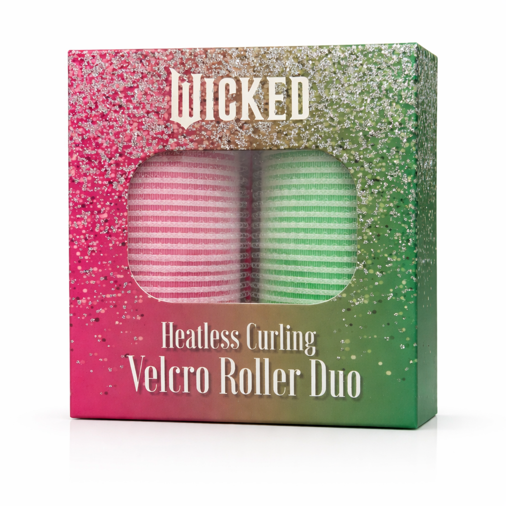 WICKED Heartless Curling Velcro Roller Duo, Pack of 2