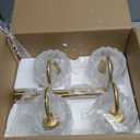 4-Light Bathroom Light Fixtures, 27" Brushed Gold Vanity Lights for Bathroom with Ribbed Clear Tulip Glass Shade, Vintage Bathroom Vanity Lighting Fixtures Over Mirror for Bedroom Living Room Hallway