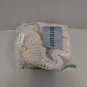 HOMBYS Unstuffed Ottoman Pouf Cover, 100% Cotton Handmade Knitted Ottoman Pouf Cover Round Foot Stool, Floor Bean Bag Chair, Foot Rest with Storage for Living Room Bedroom, Beige(Cover ONLY NO Filler)