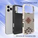 Compatible with iPhone 17 Pro Max Matte Case for Girl Boy Full Body Design Soft Silicone Drop Shock Scratch Protection Crazy Pattern Western Boho Aztec