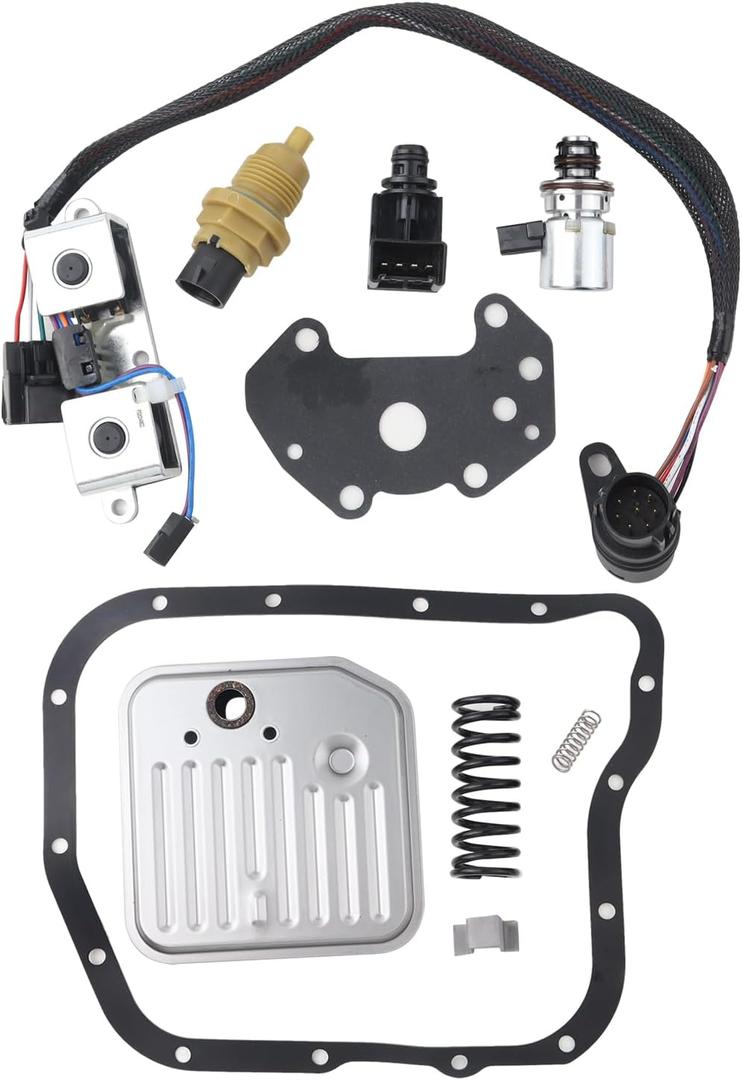 Automatic Transmission Filter Gasket Kit w/Governor Pressure Sensor Solenoid Compatible with 2000-2007 Dodge Ram 1500/2500/3500 Dakota Durango Jeep Grand Cherokee Replace# A500 A518 A618