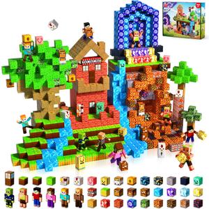 210 Pcs Magnetic Blocks - Magnetic Building Blocks Toys for Kids Ages 4-8, Magnet Cubes Stacking Classroom STEM Toys, Birthday Gift for 3+ Year Old Boys Girls (Patent Pending)