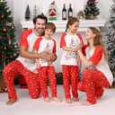 Christmas Pajamas for Family Matching Holiday PJ's Jammies Sets with Short Sleeve Tee and Pants Sleepwear Loungewear (XXL)