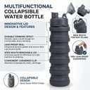 Collapsible Water Bottles Travel water bottle Sports Portable Sport Water Bottle Reusable Water Bottles comes with mountaineering Buckle 500ml silicone Water-proof camping water bottle