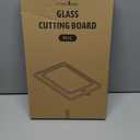 Freshmage 2Pcs Tempered Glass Cutting Boards for Kitchen, Glass Cutting Board Set (15"x10" & 12"x8") with Non-Slip Silicone Edges and Hanging Hole, Clear Cutting Board for Countertop & Chopping