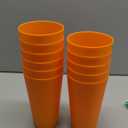 Yalin 32 ounce Plastic Tumblers/Large Drinking Glasses/Party Cups/Iced Tea Glasses,Unbreakable, Dishwasher Safe, BPA Free,set of 12 (Orange)