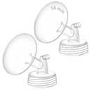 Maymom 14mm Wide Neck Pump Part for Spectra S1/S2 Pumps; Incl Wide Mouth Flange; Not Original Spectra Flange; Replaces Spectra Shield (Two Flanges Clear)