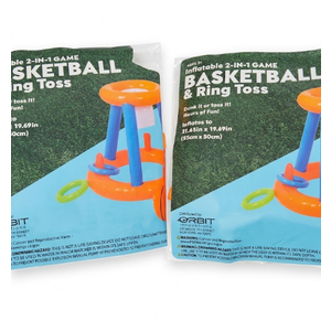 2 x Inflatable 2-in-1 Basketball & Ring Toss