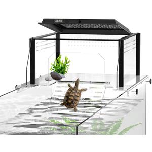 Turtle Basking Platform, Fits 10–13.5" Wide Tanks, Temp Humidity Gauge
