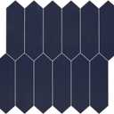 SUNWINGS 10-Sheet Long Hexagon Peel and Stick Backsplash, 12" x 11.22" Picket Navy Blue Stone Composite Self-Adhesive Wall Mosaic Tile for Kitchen Bathroom, 12x11.22x0.12inch