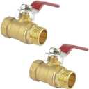 Brass 3/8" NPT Male to 3/8" NPT Female Shut-Off Ball Valve for Water Fuel Air (Pack of 2)