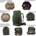 Large Internal Frame Backpack Tactical MOLLE Pack for Camping Backpacking Hunting Bushcraft Adventure 70L