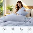 ATsense Cotton Duvet Cover Queen - 100% Cotton Waffle Weave Duvet Cover Set