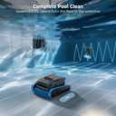 Cordless Robotic Pool Cleaner, 5000 GPH with 150μm Filter, Floor/Wall/Waterline Cleaning, Smart Zigzag Navigation, 5200mAh Battery, App-Controlled Presets for Inground & Above Ground Pools, Deep Blue