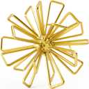 Metal Small Geometric Sculpture, 4.75" Gold Triangular Striking Iron Table Decoration Sphere, 3D Metal Home Table Top Decor Ball, Abstract Decorative Tabletop Orbs for Living Room Office