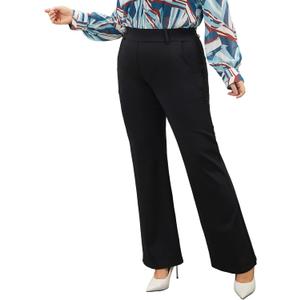 Plus Size Women's Wide-Leg Dress Pants - High Waisted Capri for Business Casual,Work Clothes for Office (XXL)