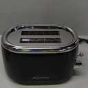 Mueller Retro Toaster 2 Slice with 7 Browning Levels and 3 Functions: Reheat, Defrost & Cancel, Stainless Steel Features, Removable Crumb Tray, Under Base Cord Storage, Black