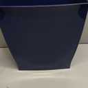 iDesign Small Plastic Bathroom Trash Can, Slim Rectangle Garbage Bin for Bedroom, Office, Dorm, Navy Blue