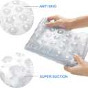 AmazerBath Bath Tub Mat, Medium Size 27.6 x 15 Inches Non-Slip Shower Mats with Suction Cups and Drain Holes, Bathroom Bathtub Mats Machine Washable (Clear)