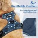 rabbitgoo Dog Harness No Pull with 2 Leash Clips, Adjustable Soft Padded, Reflective Oxford No Choke Pet Vest with Easy Control Handle for Large Dogs, Blue Star, XL