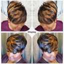 showreal Pixie Cut Wig Human Hair for Women Highlight Brown Short Straight Wigs 100% Real Human Hair Pixie Cut Wig with Bangs Layered Virgin Hair Glueless Natural Short Wig (9149-1B/30)