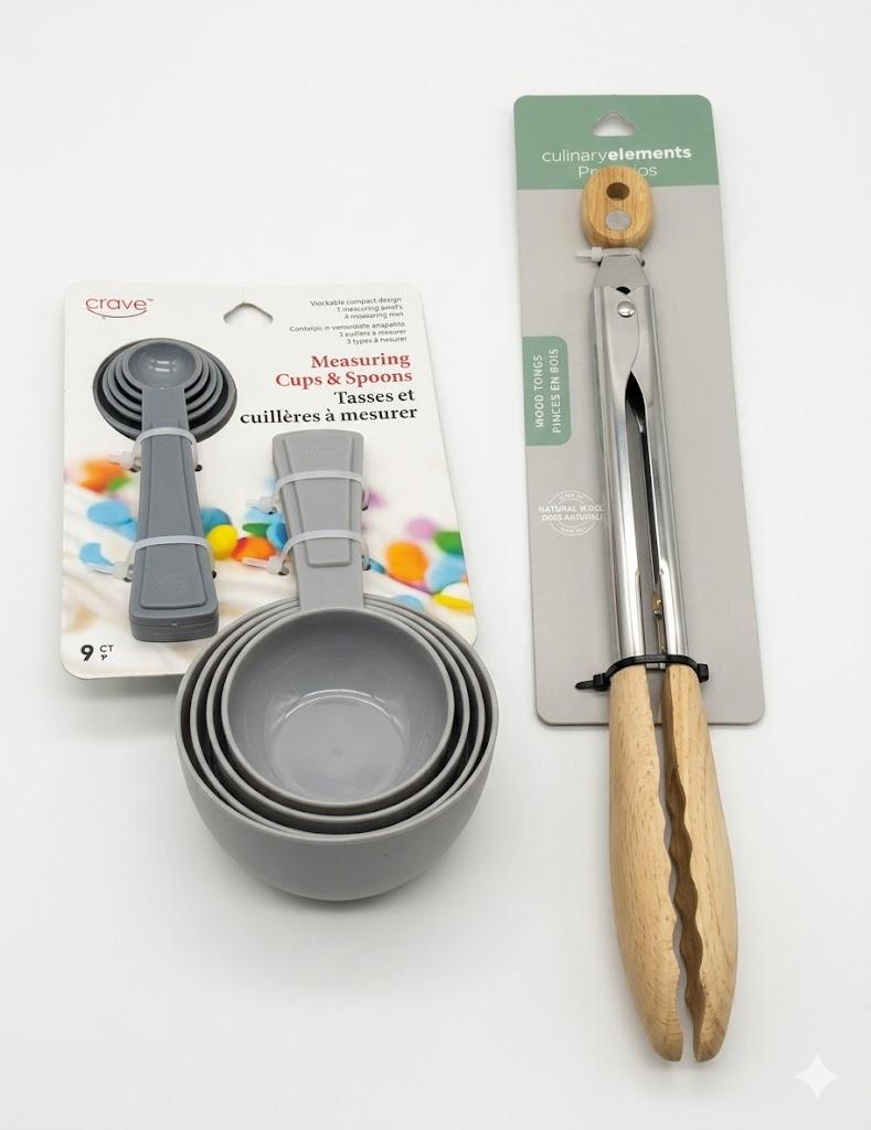 Wood Tongs And Measuring Cups&Spoon