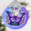 Butterfly Christmas Ornament, Stained Glass Hanging Ornament, Christmas Tree Ornaments, Christmas Decoration, Holiday Ornament, Butterfly Home Decor, Gift Exchange, Gift Idea