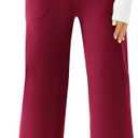 DLOODA Womens Wide Leg Yoga Pants Casual Work Dress Pants Lounge Sweatpants High Waist Comfy Loose Trousers with Pockets, S