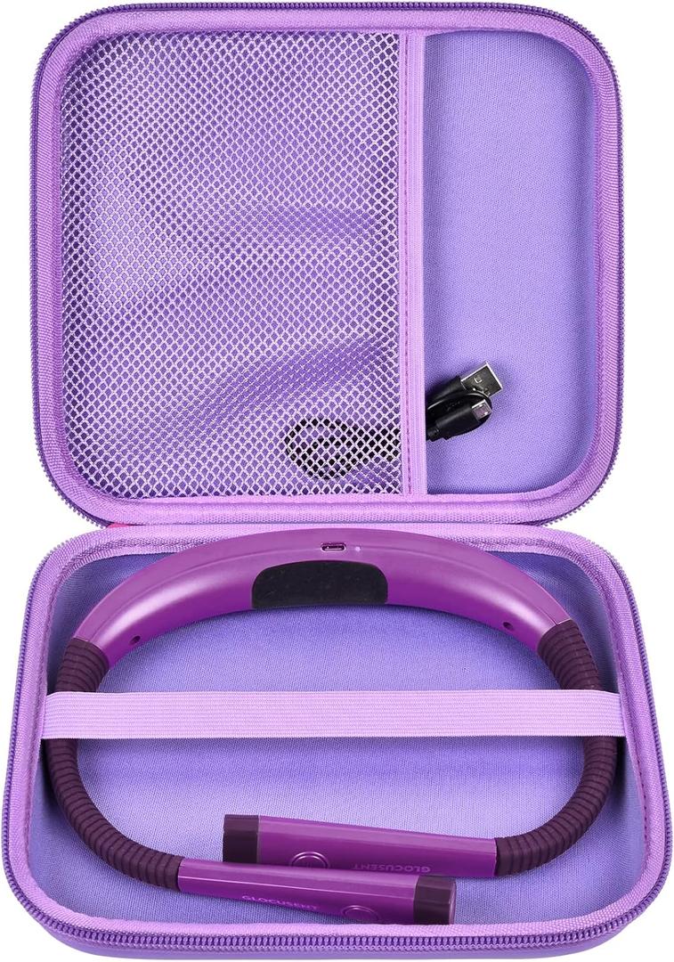 GWCASE Case Compatible with Glocusent/for Vekkia/for LITOM/for LEDGLE/for TAKKUI/for TSINGREE LED Neck Reading Light Book Light for Reading. Storage Carrying Holder for USB Cable - Purple (Box Only)