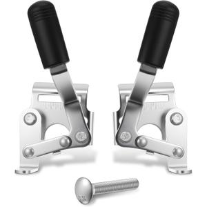 Heavy Duty Wheelchair Brakes Silver Wheel Locks Transport Chair Brake Drive Wheelchair Parts Universal Brake Replacement Parts for 7/8" Tubing, Side Mount Bolt on Style(1 Pair, Silver)