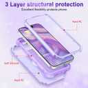 LONTECT for iPhone 17 Pro Case Glitter Sparkly Bling 3 in 1 Shockproof Heavy Duty Hybrid Sturdy High Impact Protective Cover Case for Apple iPhone 17 Pro 6.3 inch 2025,Purple