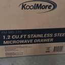 KoolMore 24 Inch Stainless-Steel Microwave Drawer with 1.2 cu. ft. Capacity, 1000W Power with 10 Custom Cooking Levels, Memory, and Timer Functions, Wall-Mounted with Flat Bottom (KM-MD-1SS)