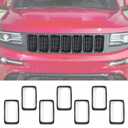 JeCar Grille Inserts Clip-on Grill Cover Trim Kit for 2014-2016 Jeep Grand Cherokee, Black