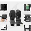 Winter Ski Mittens for Men Women Cold Weather- Warm Snow Mitts Gloves Waterproof & Windproof for Snowboard Snow Sports (Small-Medium, Gray)