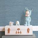 JiffDiff Grasscloth Wallpaper Peel and Stick Blue Grassweave Stick on Wallpaper Textured Self Adhesive Contact Paper 17.3"x118"