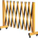 11FT Industrial Expandable Barricade Folding Security Gate with Wheels,Retractable Driveway Gate with Aluminum Fence(Yellow, 11FT)
