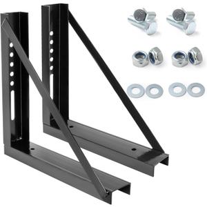 Underbody Truck Tool Box Mounting Brackets Kit, Welded Formed Steel Mounting Brackets with Screws Spacers and Bolts for 18 x 18 Inch Underbody Truck Tool Box, Set of 2